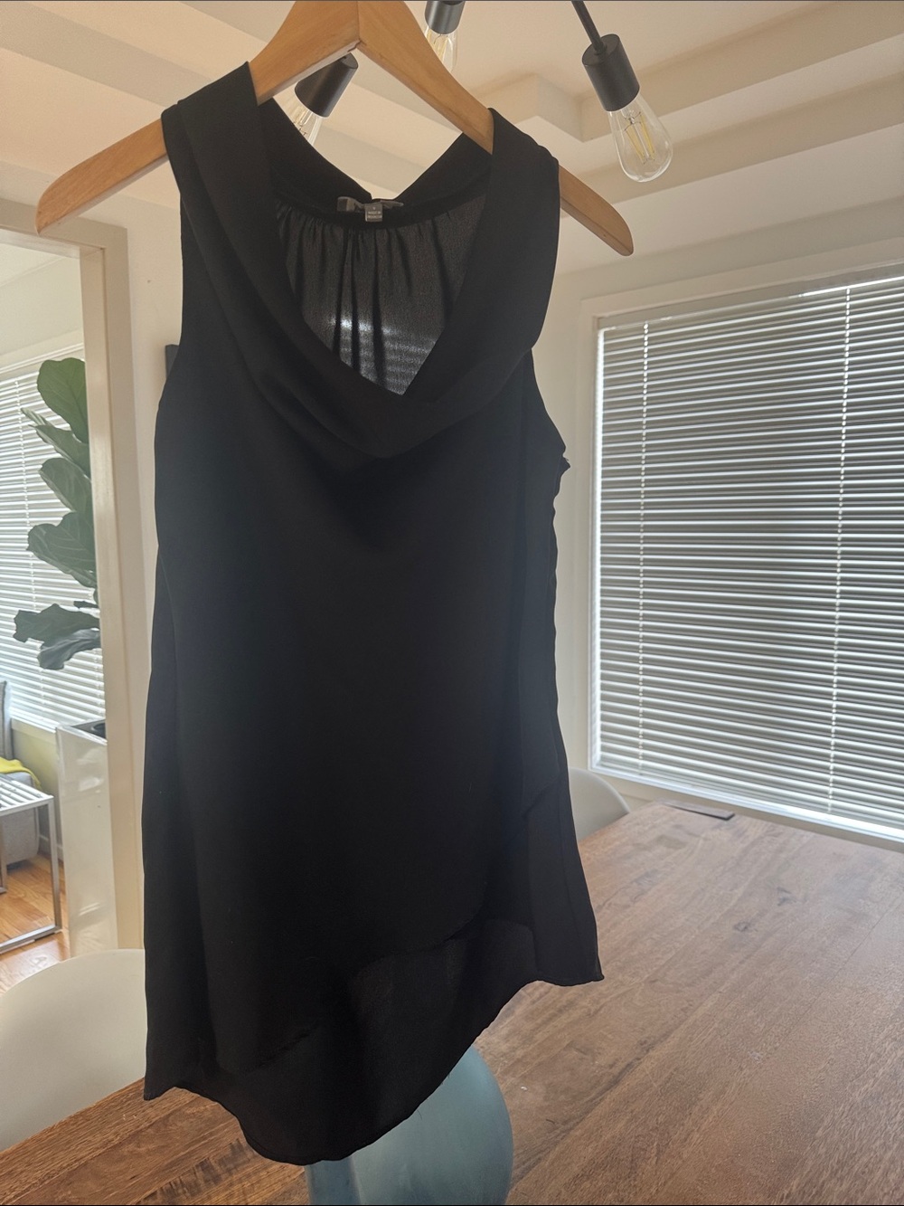 Neiman Marcus Black Sleeveless Cowl Neck Camisole